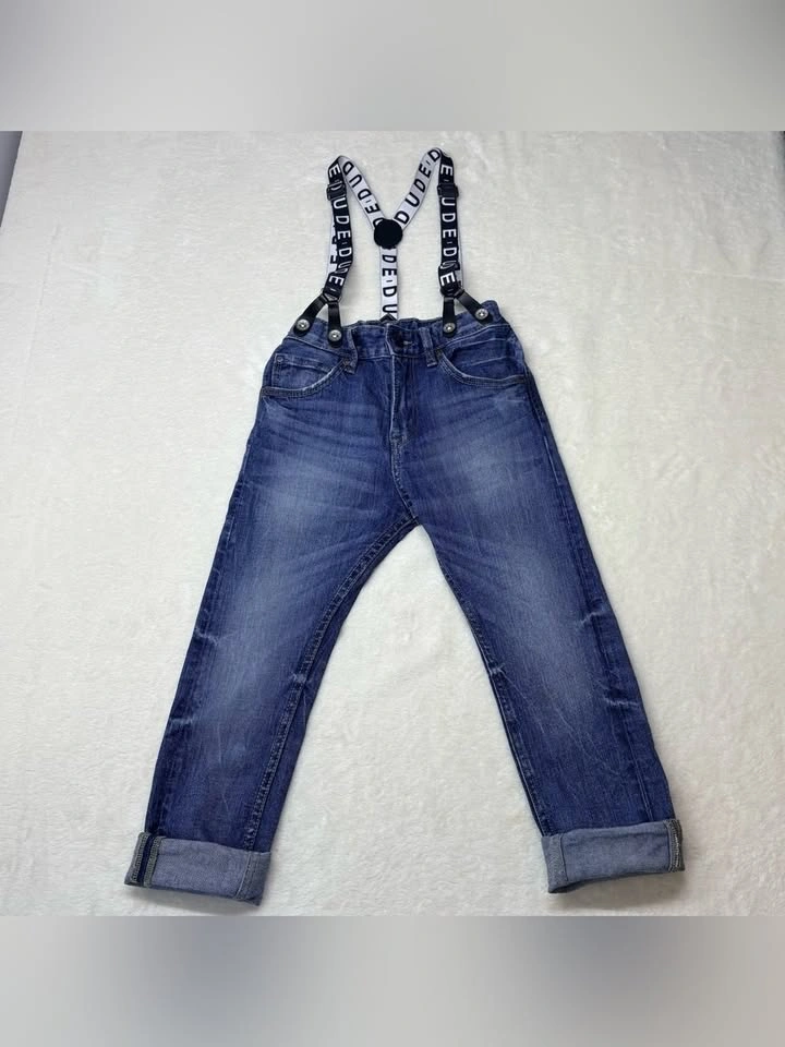 H&M Denim Jeans With Suspenders Boys Size 6 - photo 4