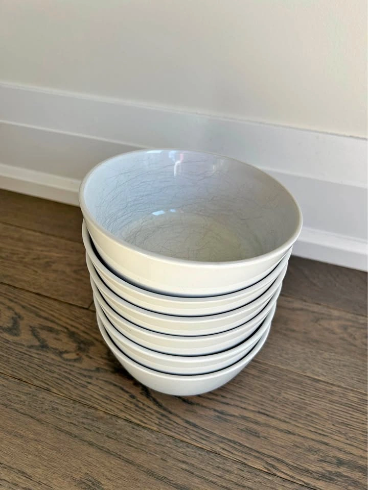 Set of 6 Ikea White Ceramic Bowls