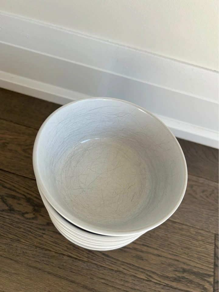 Set of 6 Ikea White Ceramic Bowls - photo 2