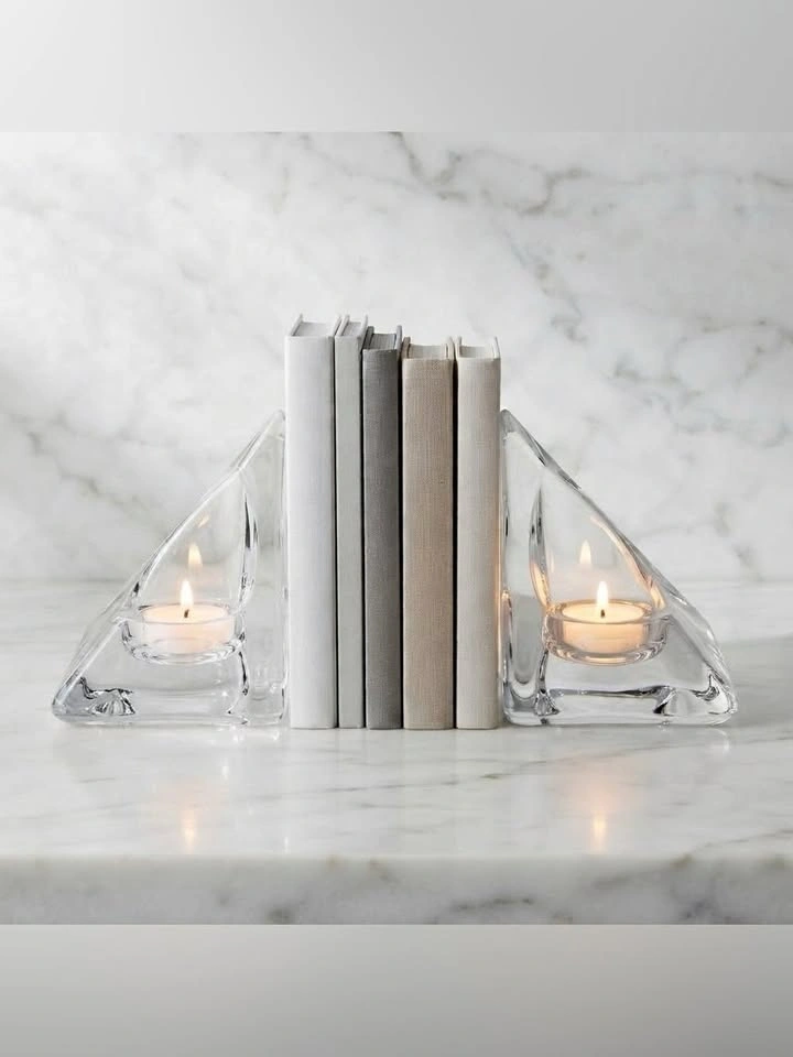 Pier 1 Triangle Votive Candle Holder Bookends Pair