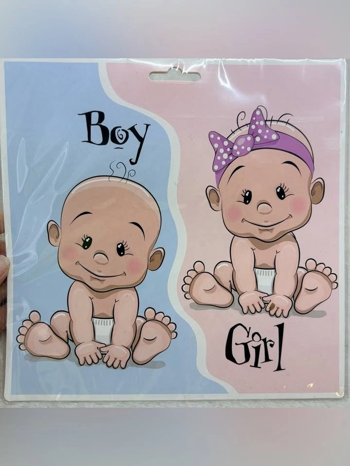 Gender Reveal Giant Black Balloon Kit Confetti Party Decor - photo 3