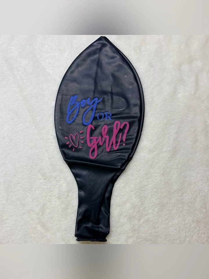 Gender Reveal Giant Black Balloon Kit Confetti Party Decor - photo 4