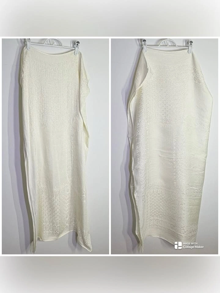 Vintage 60s White Damask Square Tablecloth Floral Jacquard - photo 4