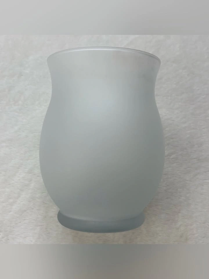 Frosted Glass Hurricane Candle Holder Vase Tabletop Home Decor - photo 2