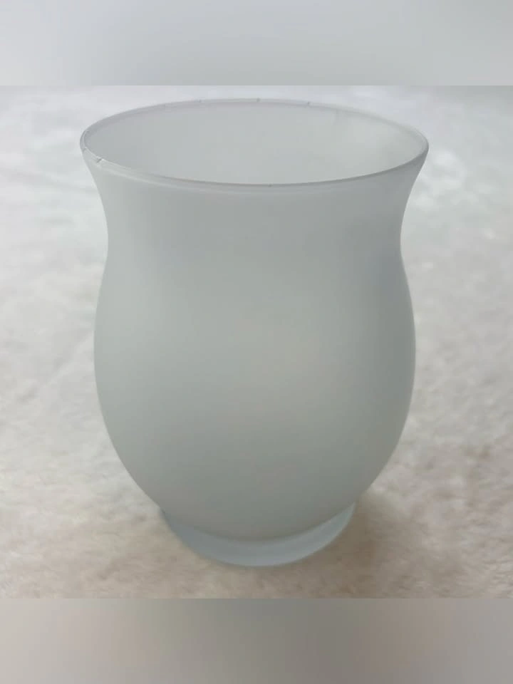 Frosted Glass Hurricane Candle Holder Vase Tabletop Home Decor - photo 3