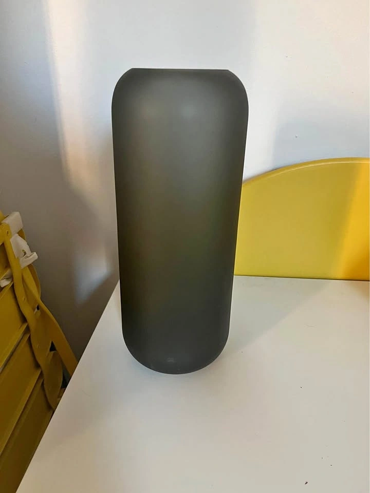 Frosted Charcoal Glass Cylinder Vase