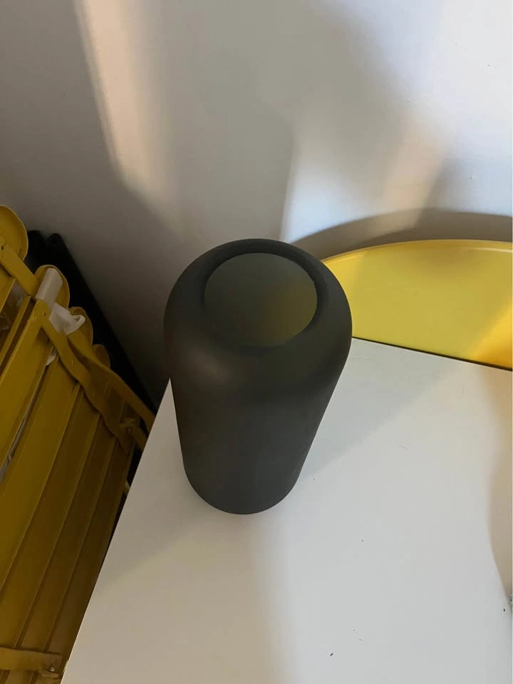 Frosted Charcoal Glass Cylinder Vase - photo 2