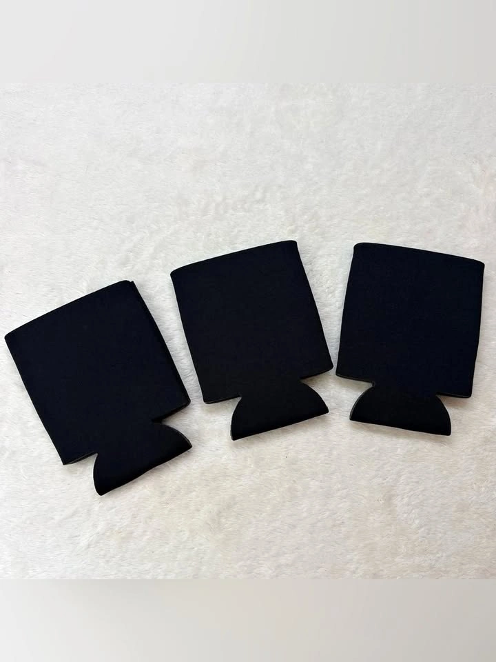 Set Of 3 Solid Black Neoprene Can Coolers - photo 2