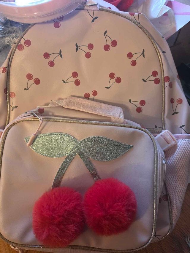 School Yard Vibes Cherry Backpack and Lunch Bag Set