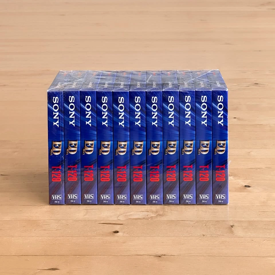 New 11-pack Sony ED Max T-120 Blank Videocassette Tapes