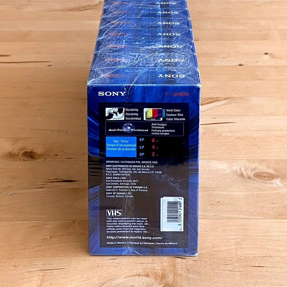 New 11-pack Sony ED Max T-120 Blank Videocassette Tapes - photo 3