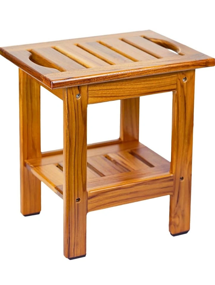 Small teak shower stool