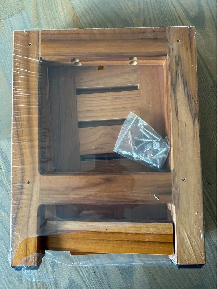 Small teak shower stool - photo 5