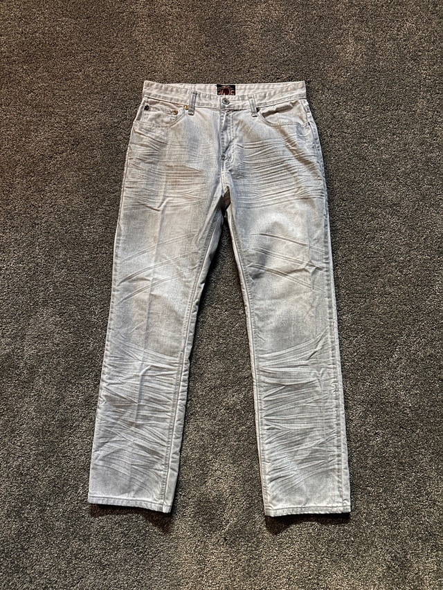 platini 2000s embroidered flap jeans size 34x32