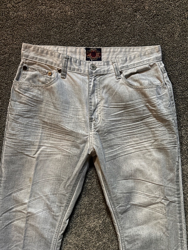platini 2000s embroidered flap jeans size 34x32 - photo 2