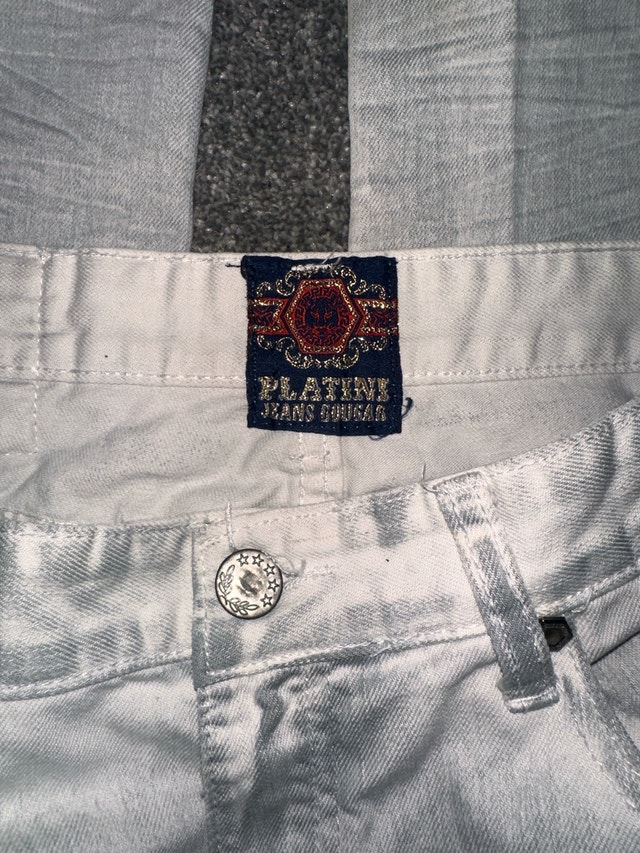 platini 2000s embroidered flap jeans size 34x32 - photo 3
