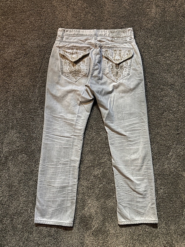 platini 2000s embroidered flap jeans size 34x32 - photo 4