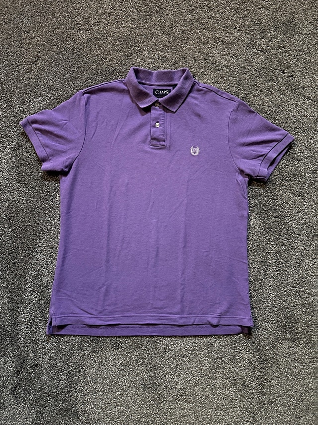 2000s chaps embroidered crest pique polo shirt size M