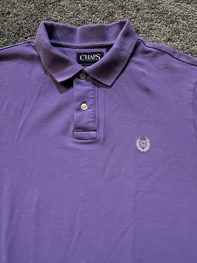 2000s chaps embroidered crest pique polo shirt size M - photo 2