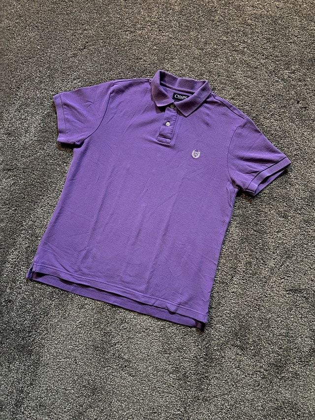2000s chaps embroidered crest pique polo shirt size M - photo 3