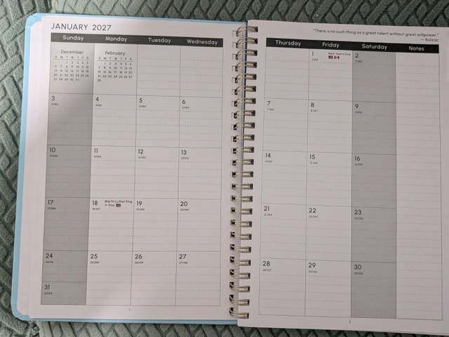 2027 Weekly & Monthly Planner – Blue - photo 3