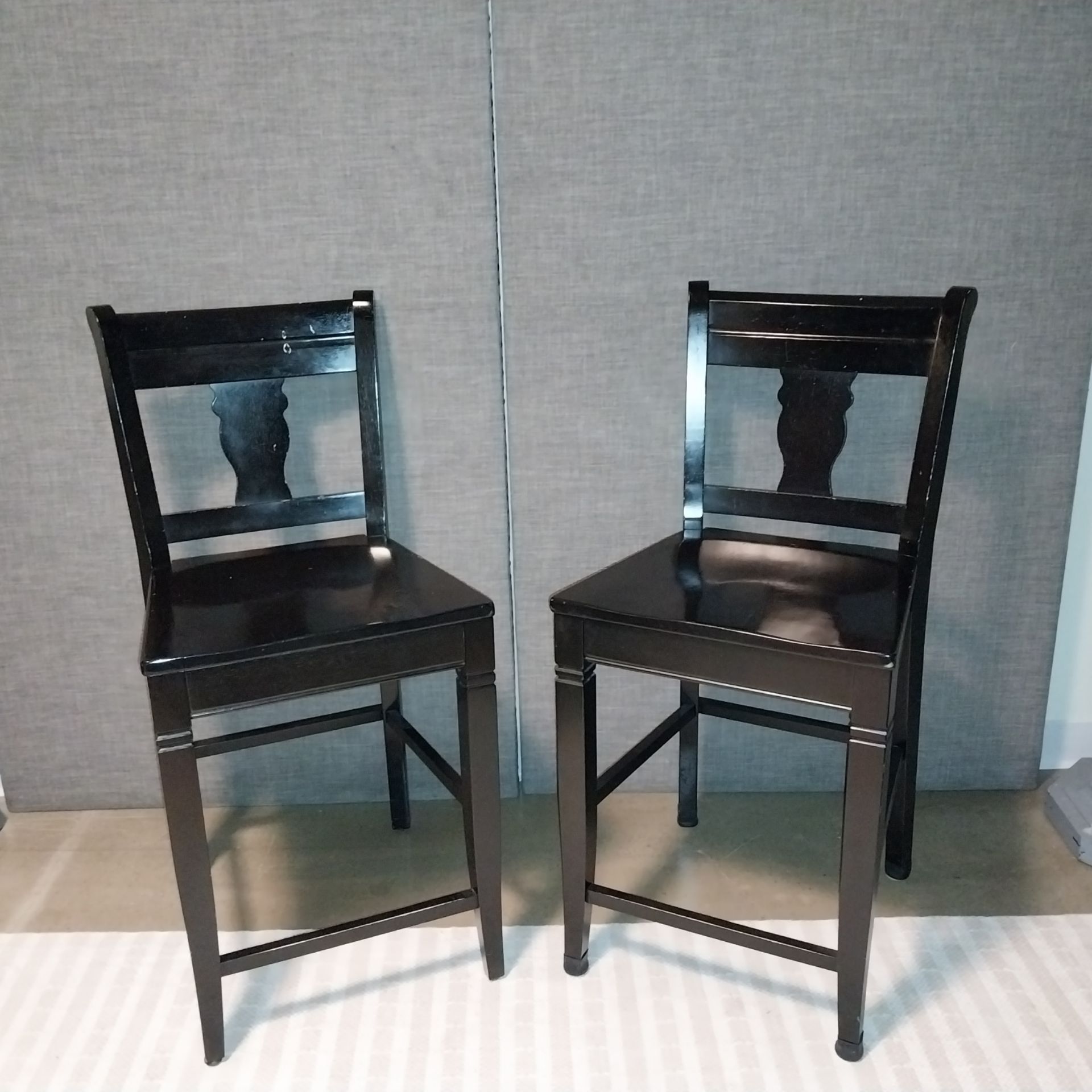 Pier 1 Imports Pair of Black Wooden Bar Stools $60 OBO