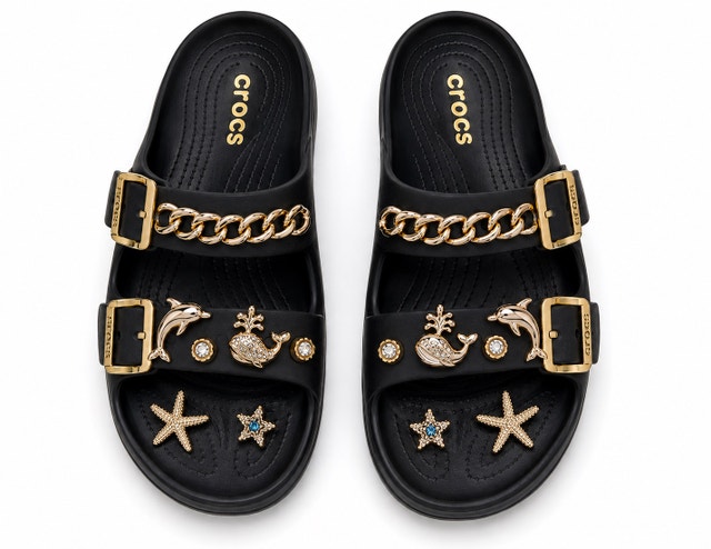 Crocs Brooklyn Luxe Metallic Sandals w8
