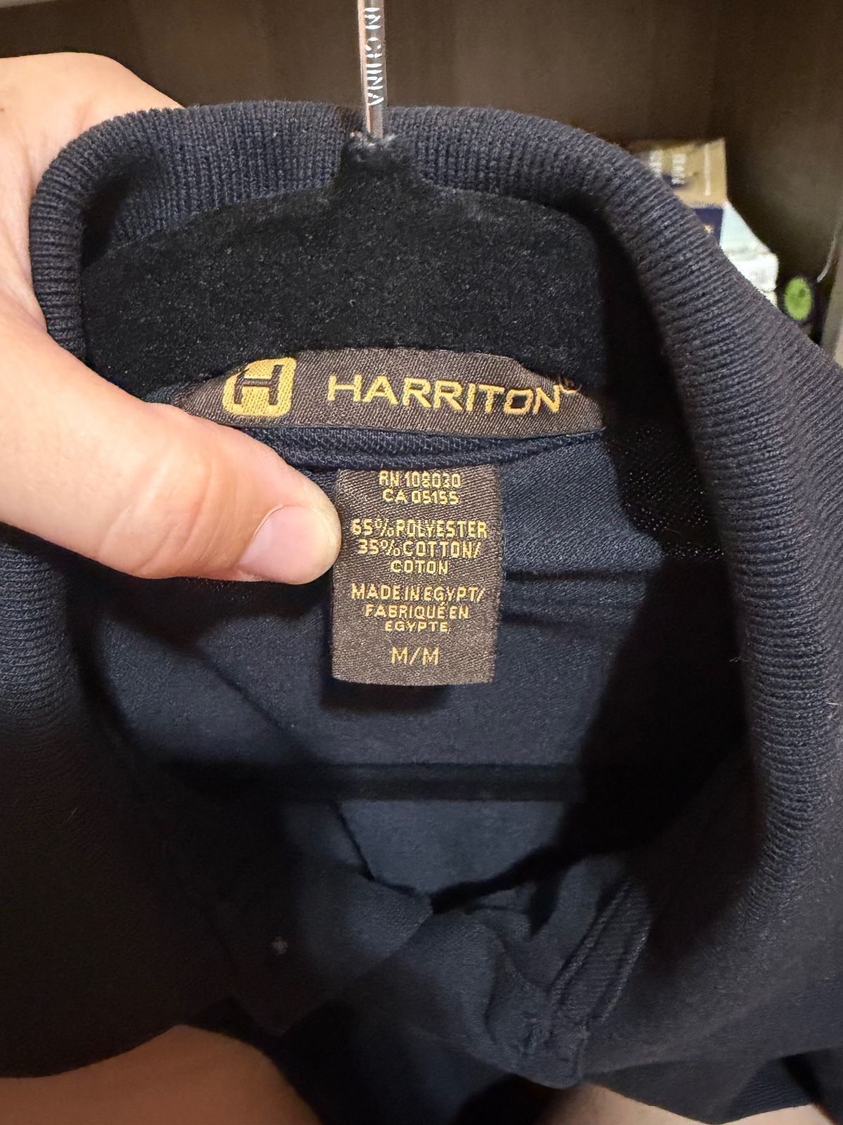Harriton Men's Black Long Sleeve Polo Shirt - photo 2