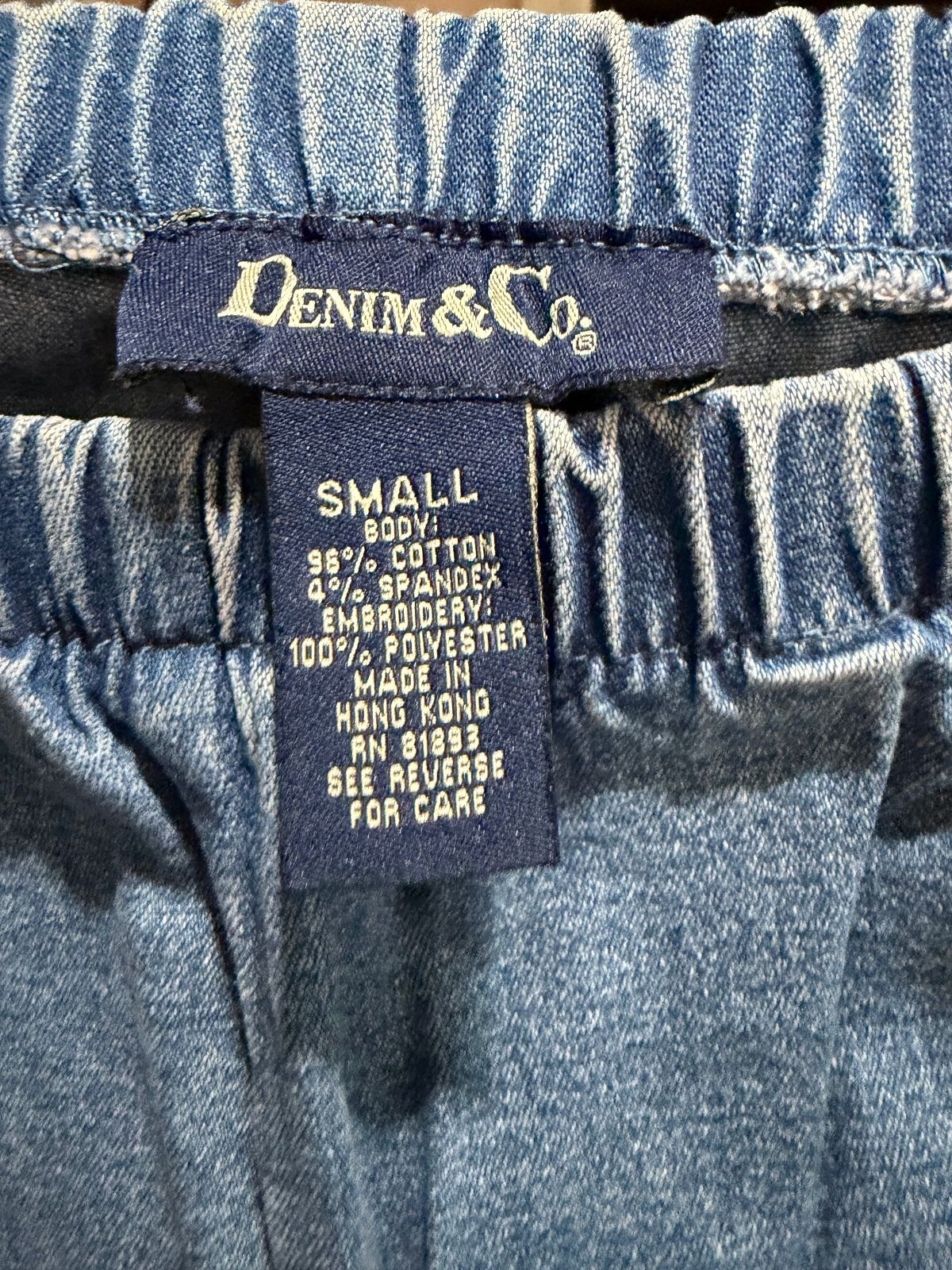 Denim & Co Blue Stretch Denim Leggings, Size Small - photo 2