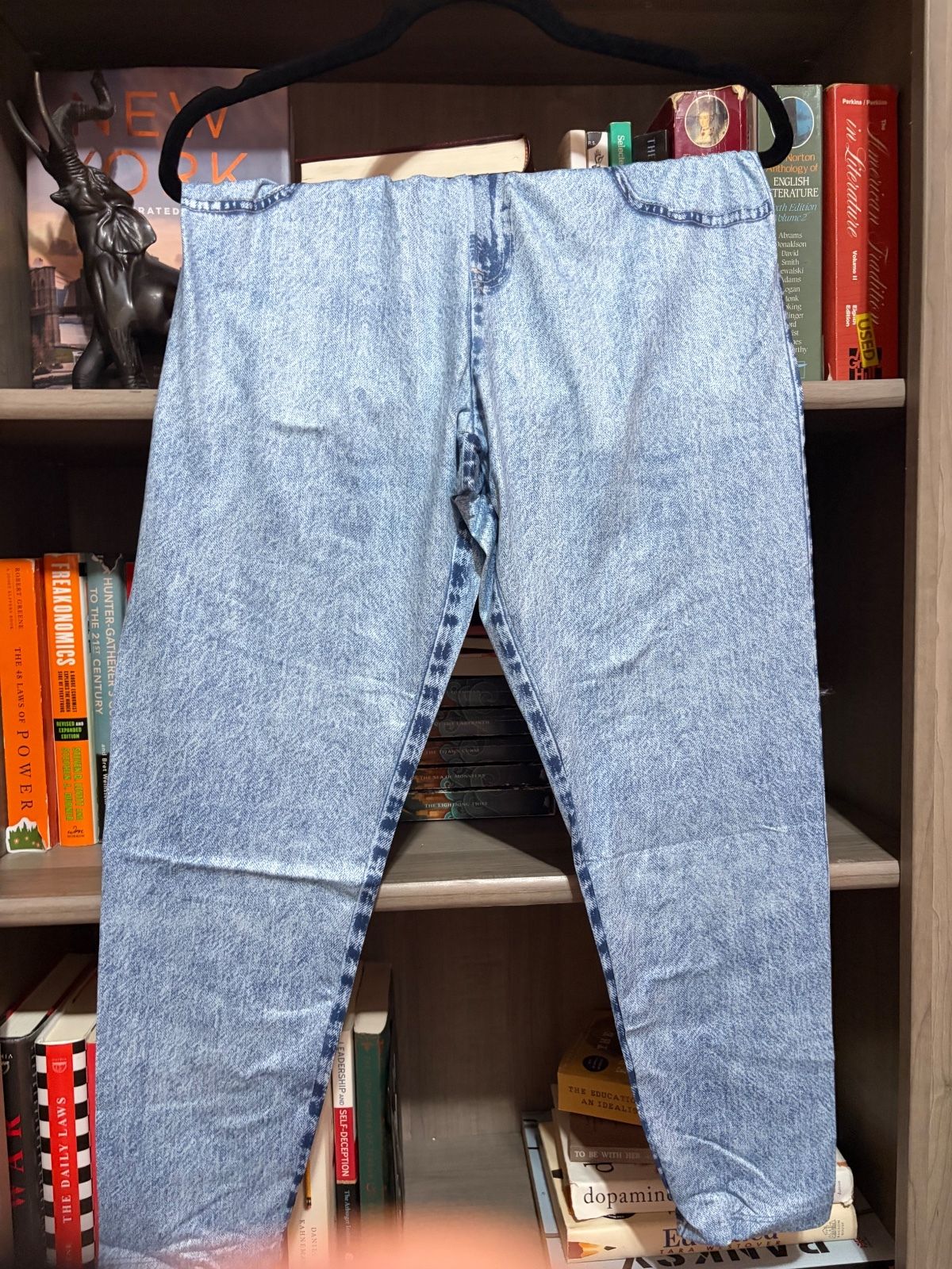 Blue Acid Wash Pull On Jeggings, Size 1XL