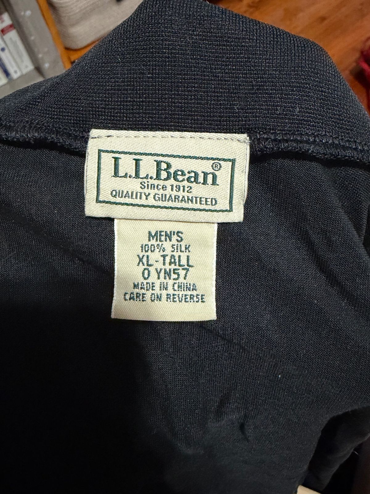 L.L.Bean Men's Black Silk Long Sleeve Shirt, XL Tall - photo 2