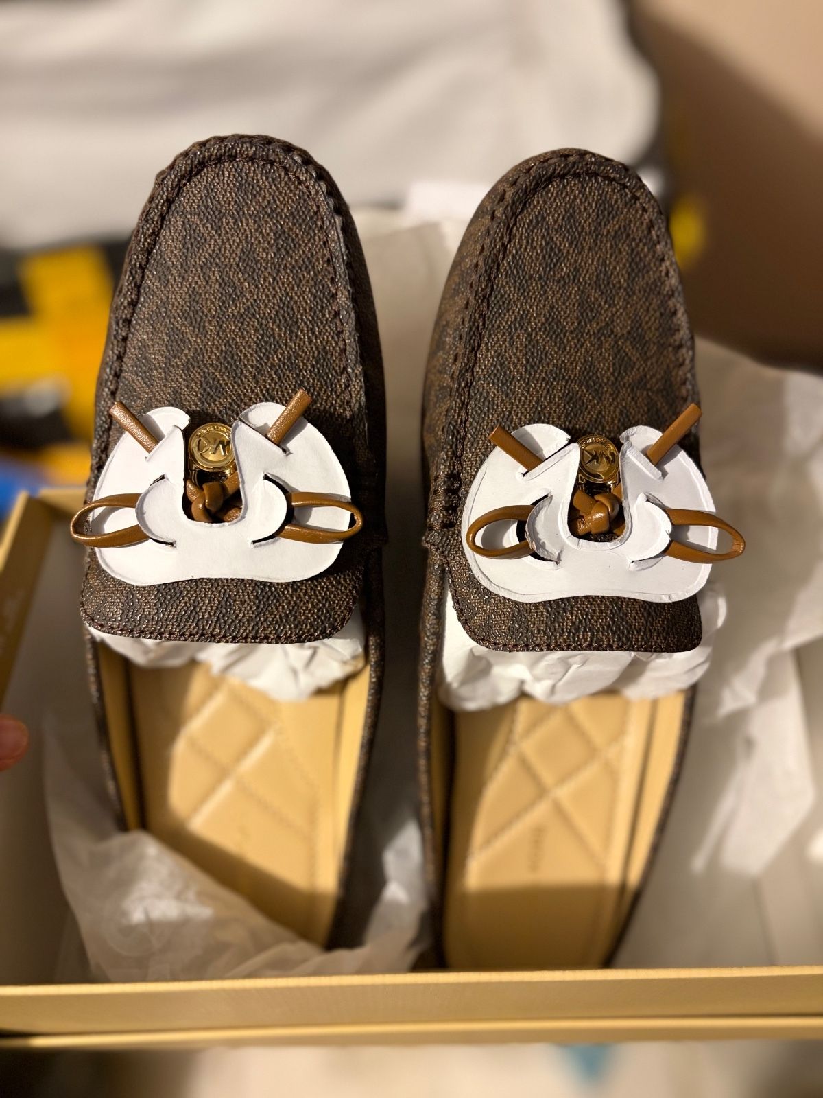Michael Kors Greta Mule Brown Signature Print Women's Size 7