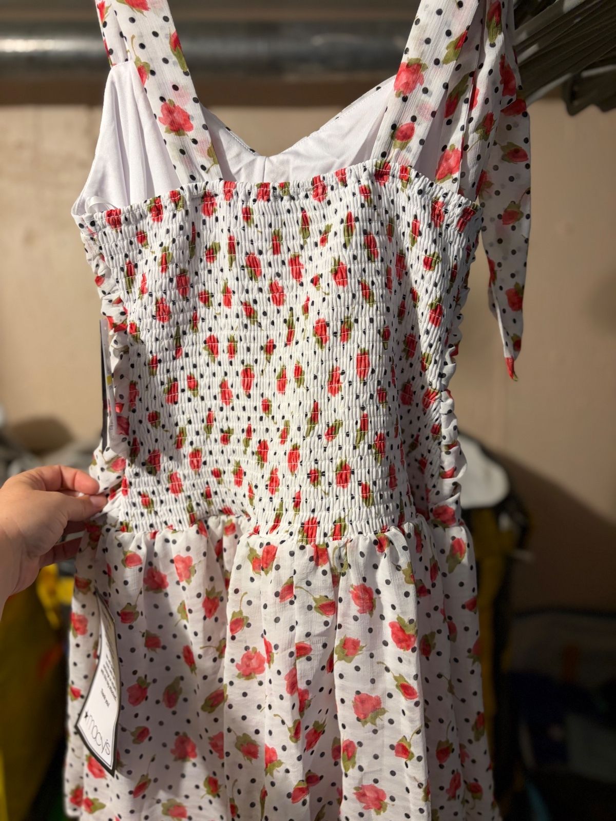 YCD Pink Floral Polka Dot Ruched Dress Women's Medium - photo 4