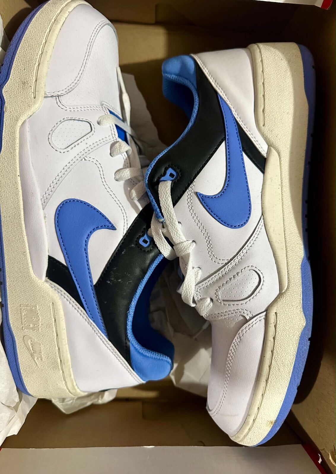 Nike Court Vision Low White and Blue Sneakers - photo 2