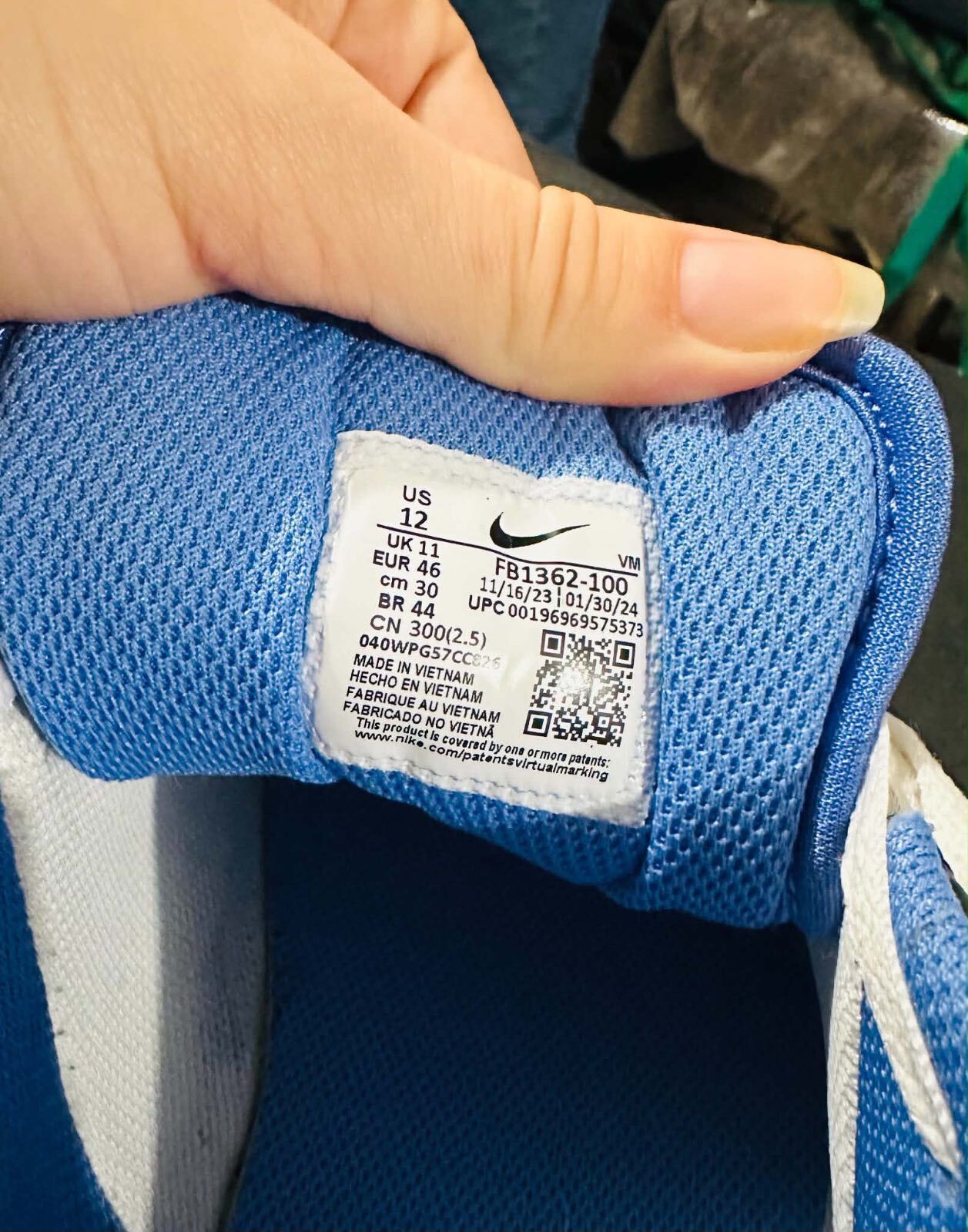 Nike Court Vision Low White and Blue Sneakers - photo 3