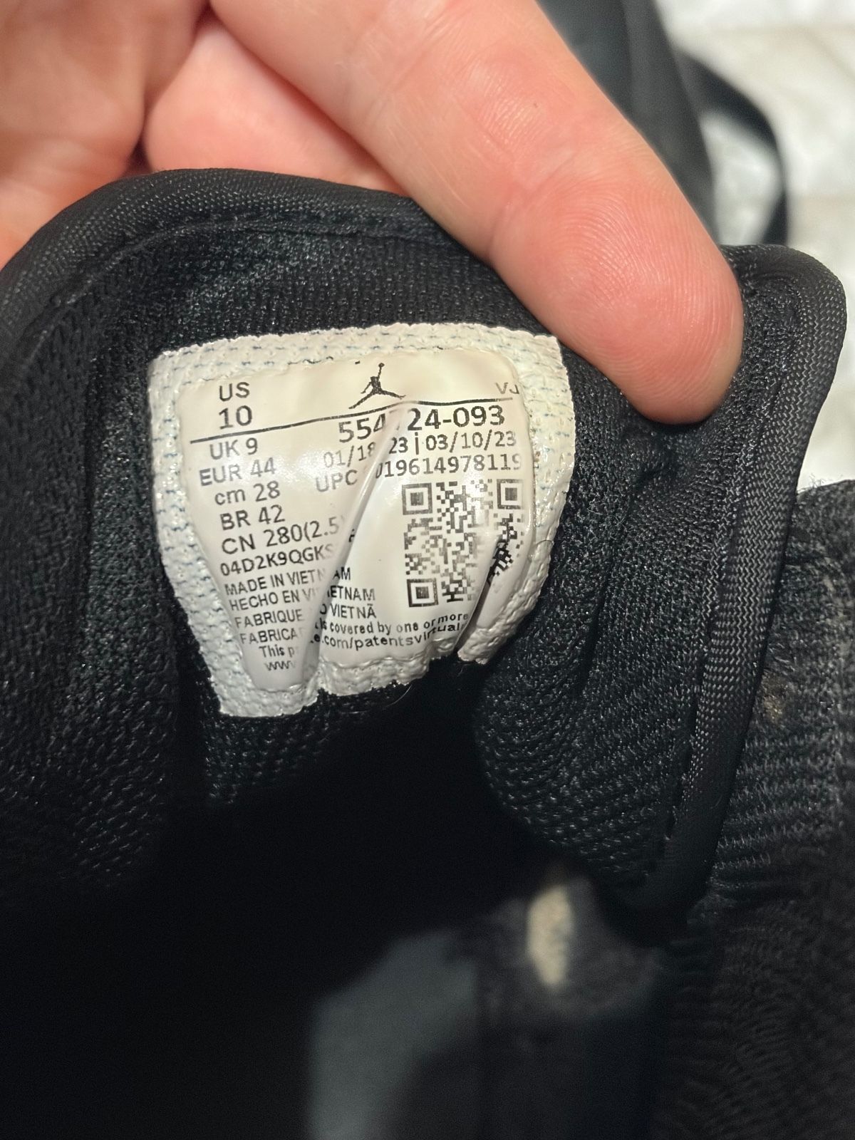 Nike Air Jordan 1 Mid Black Leather Sneakers - photo 2