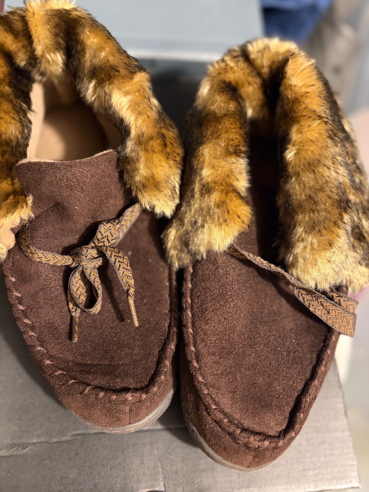 Isotoner Brown Faux Fur Lined Slippers