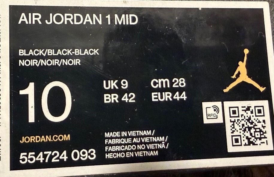 Air Jordan 1 Mid Sneakers Size 10 - photo 3