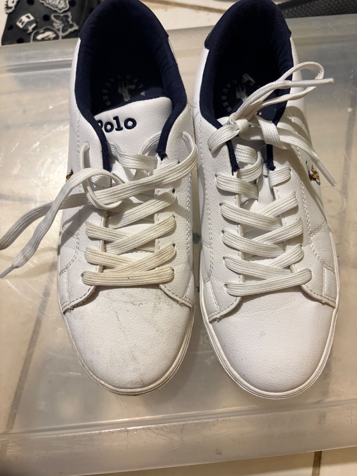 Polo Ralph Lauren White Low-Top Lace-Up Sneakers