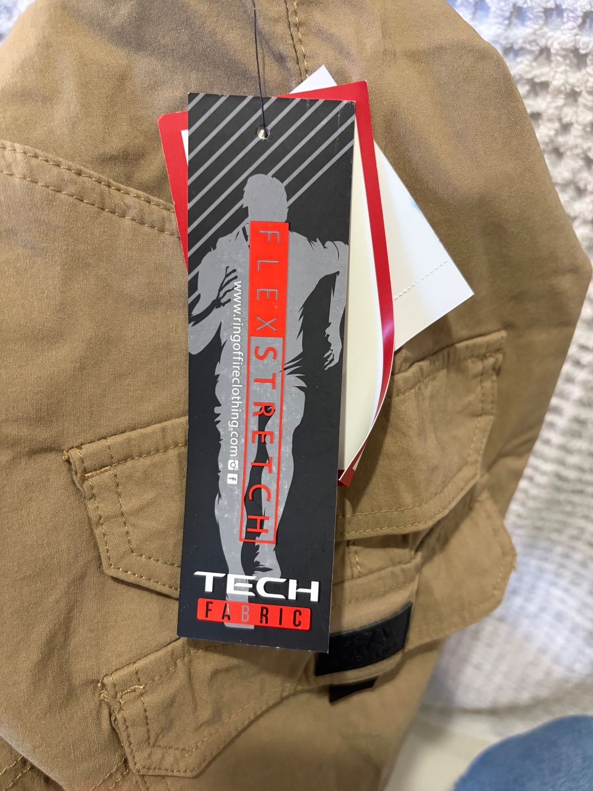Ring of Fire Men's Legend Cargo Shorts, Khaki, Flex Stretch, XL - photo 4