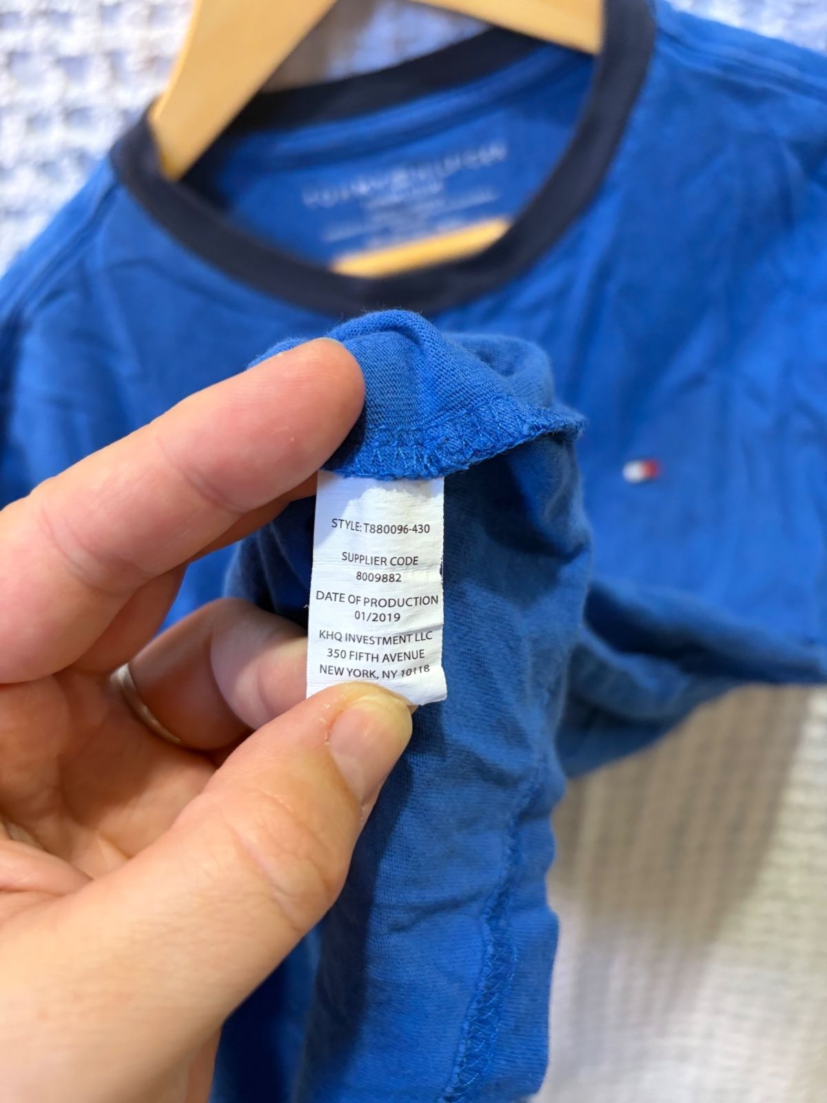 Tommy Hilfiger Boys Ringer T Shirt, Blue, Cotton, Size 12 to 14 - photo 2