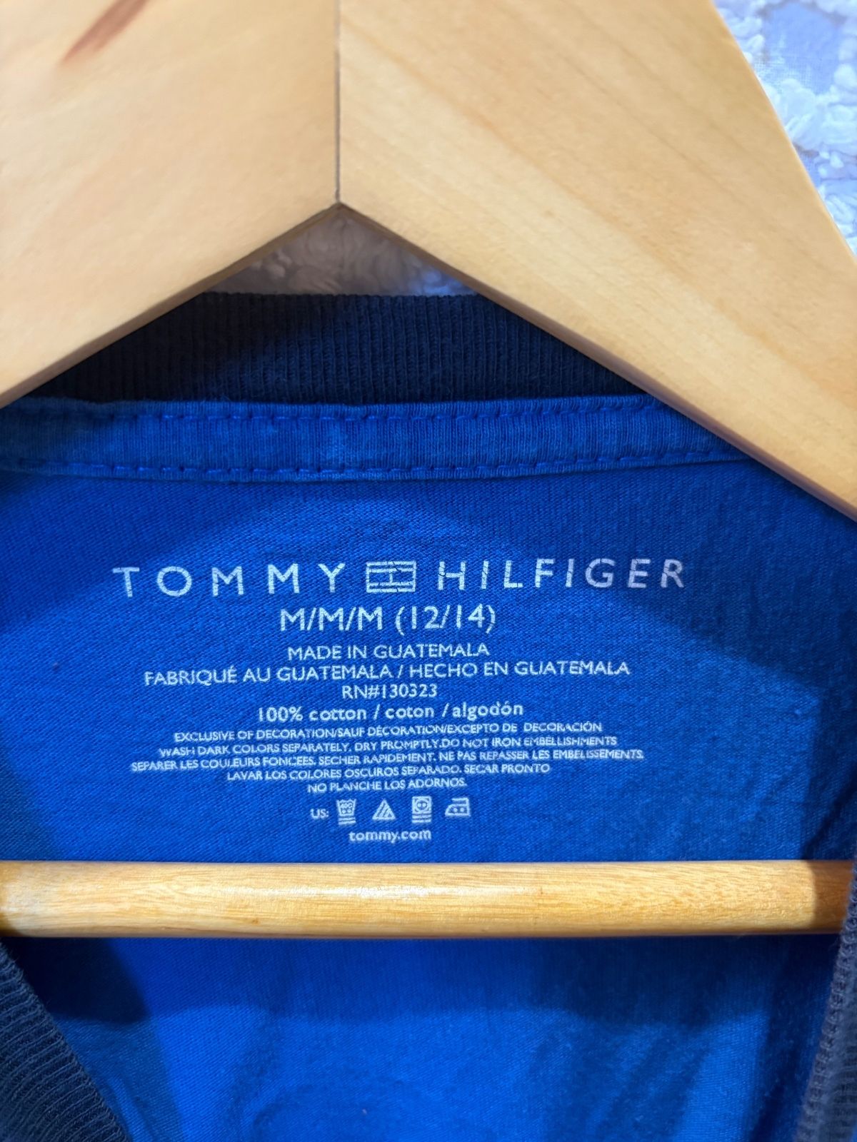 Tommy Hilfiger Boys Ringer T Shirt, Blue, Cotton, Size 12 to 14 - photo 4