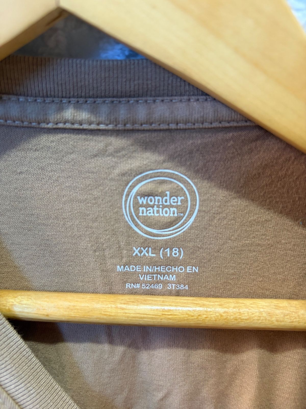 Wonder Nation Men's T Shirt, Brown, Cotton, XXL - photo 5
