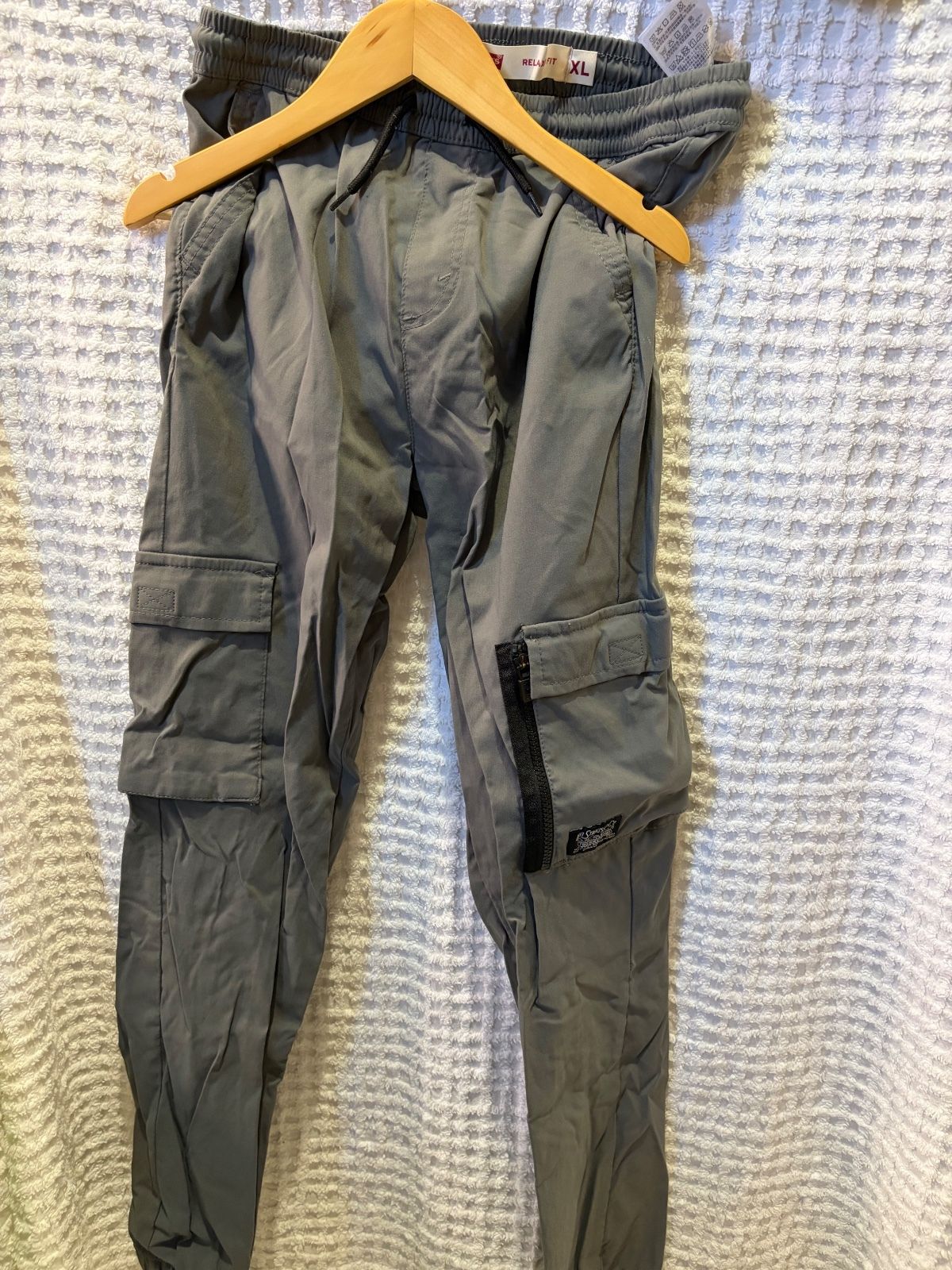 Levi's Relaxed Fit Cargo Pants, Gray, Nylon Blend, XL