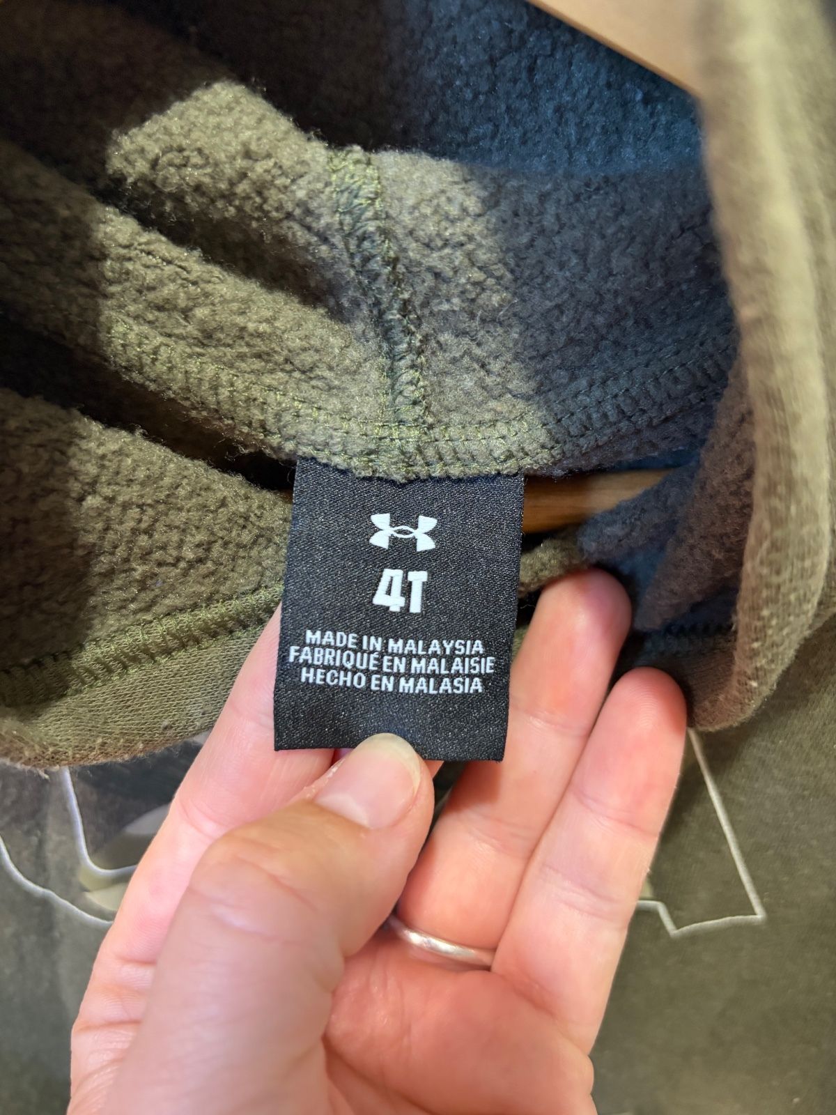 Under Armour Boys Logo Hoodie, Olive Green, Size 4T - photo 3
