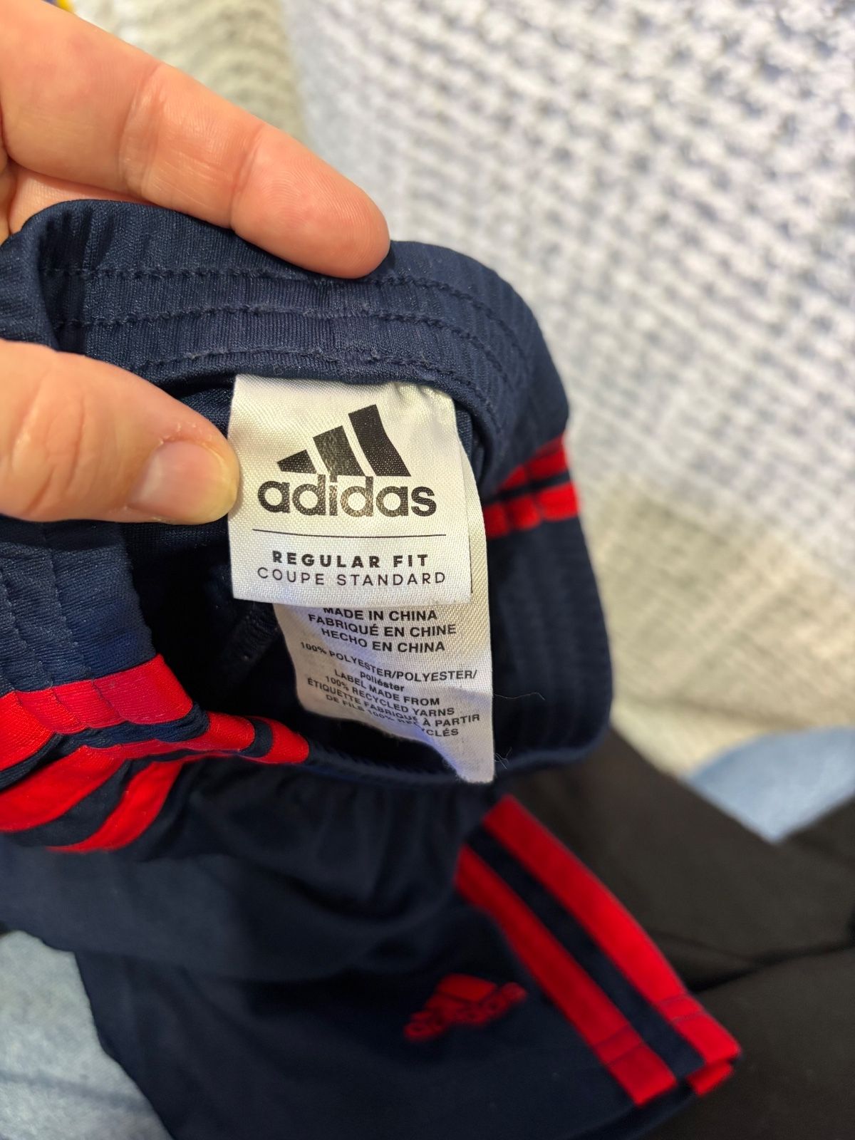 Adidas Boys Athletic Shorts, Navy Blue and Red, Size 3T - photo 3