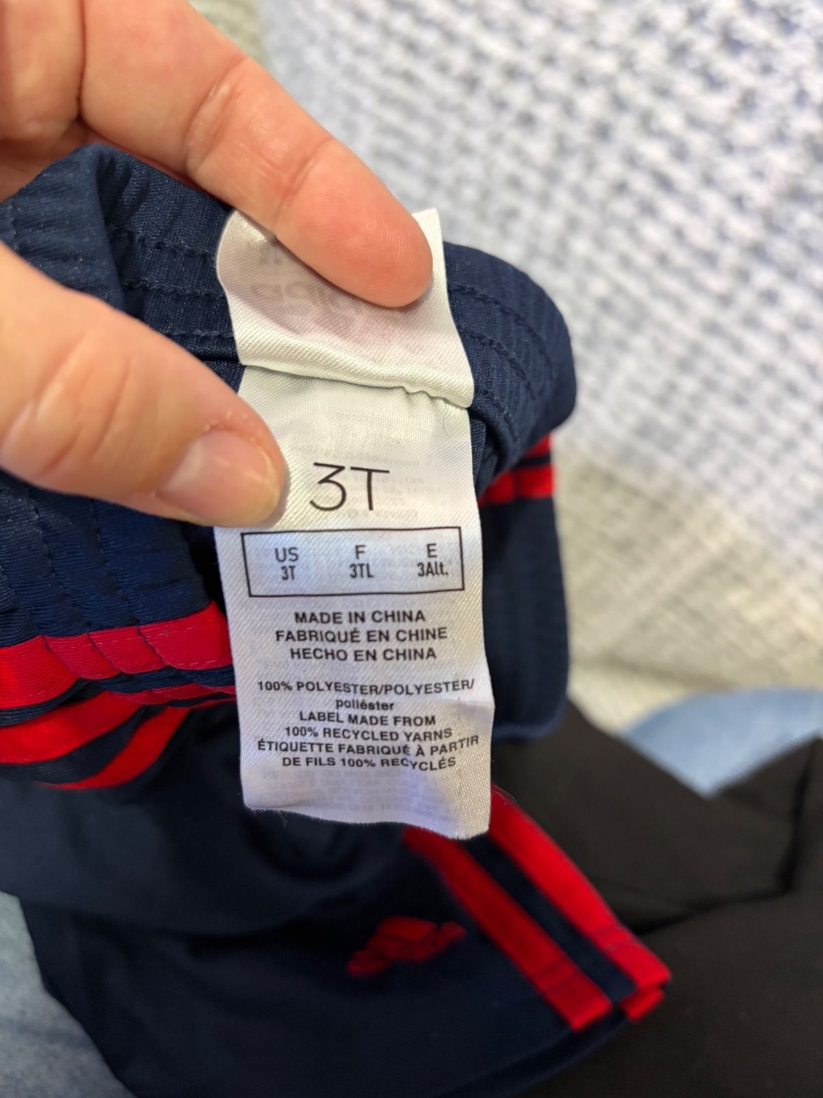 Adidas Boys Athletic Shorts, Navy Blue and Red, Size 3T - photo 4