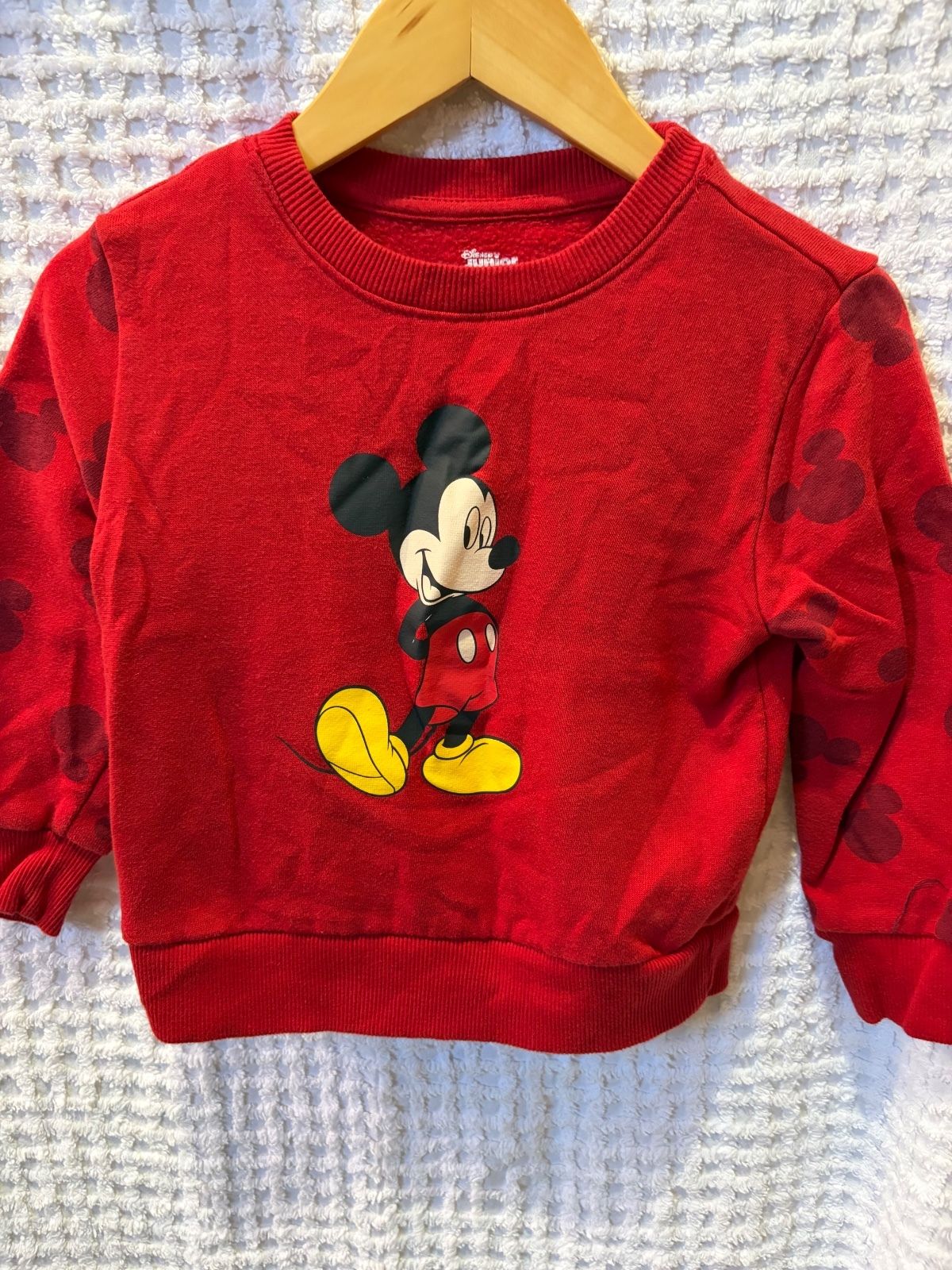 Disney Mickey Mouse Red Fleece Sweatshirt, Size 3T