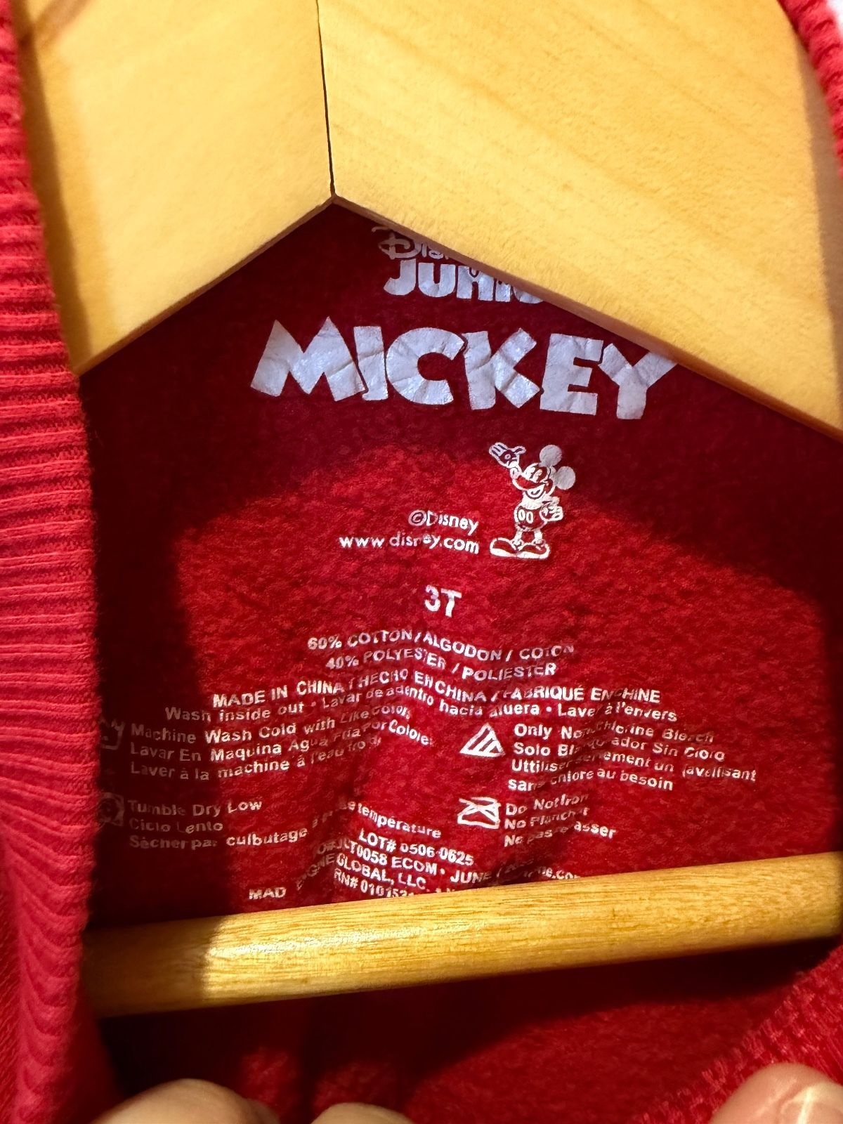Disney Mickey Mouse Red Fleece Sweatshirt, Size 3T - photo 2