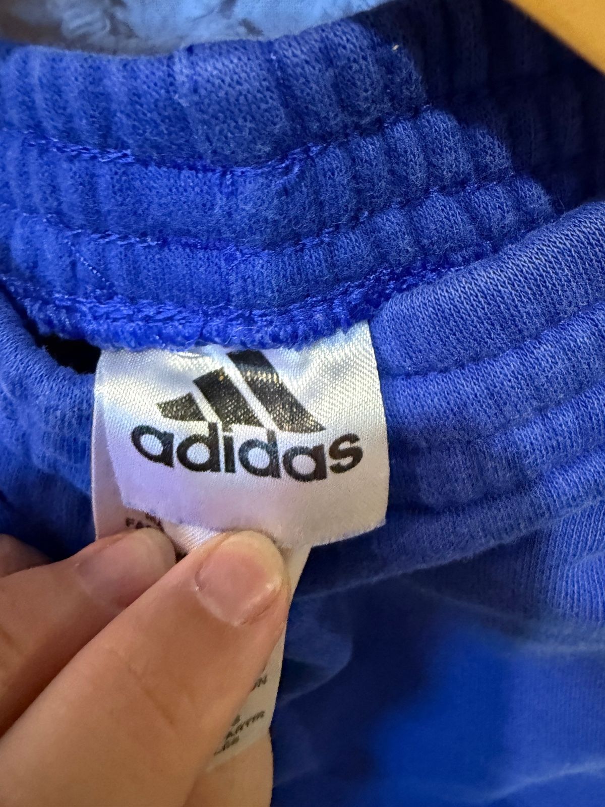 Adidas Boys Blue Three Stripe Fleece Sweatpants, Size 5 - photo 2